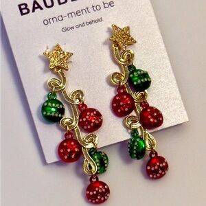 Baublebar ‘Ornament To Be’ Red & Green Star Crystal Dangle Christmas Earrings